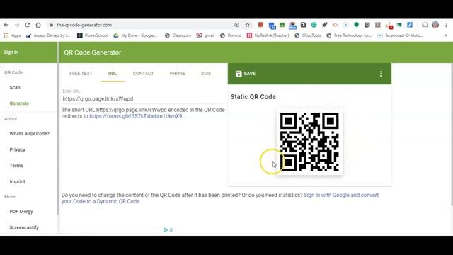 MHS Technology Committee's  Screencast on How to Create QR Codes for Assigments and Attendance