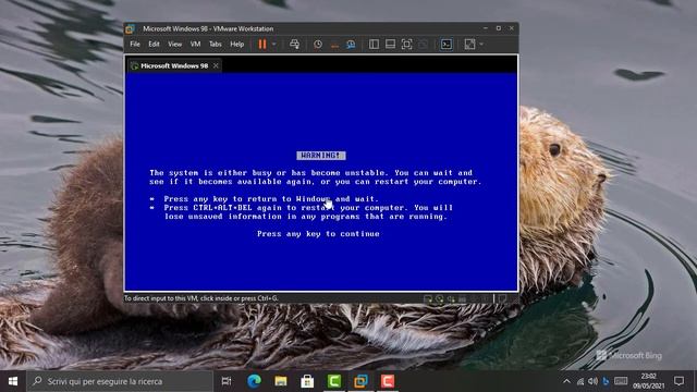 Crashing Windows 98 on VMware