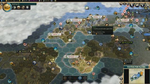 Let's Play Civ 5: Brave New World Multiplayer (Japan) Part 8-(Sit and Wait)