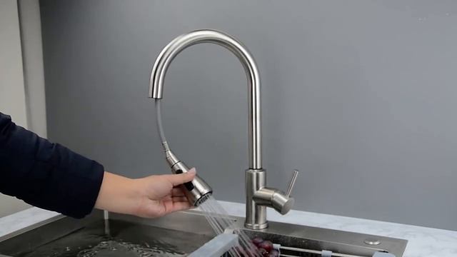 Смеситель кухонный вытяжной с сенсорным управлением