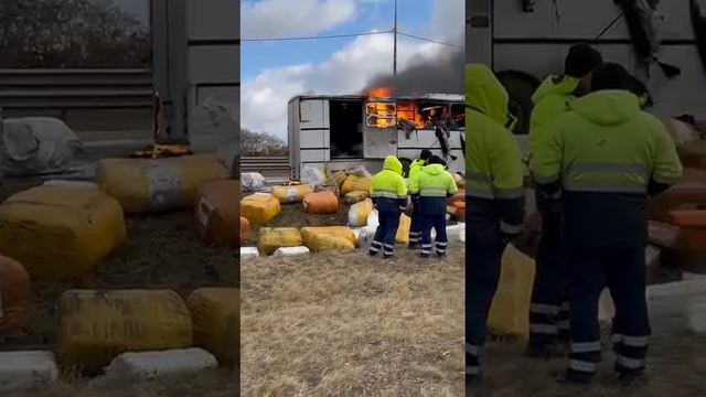 В Чертковском районе, на трассе М-4, сгорел большой автобус. 🔥