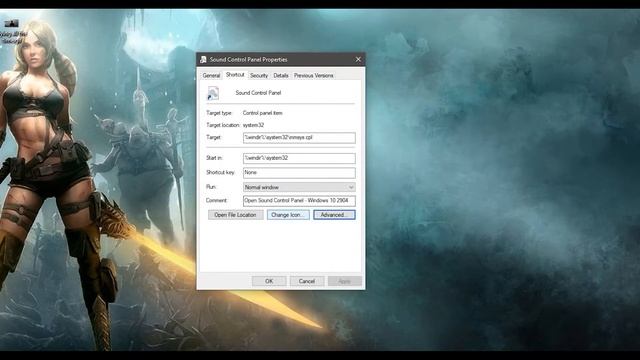 Sound Control Panel Shortcut - Windows 10 Build 20161