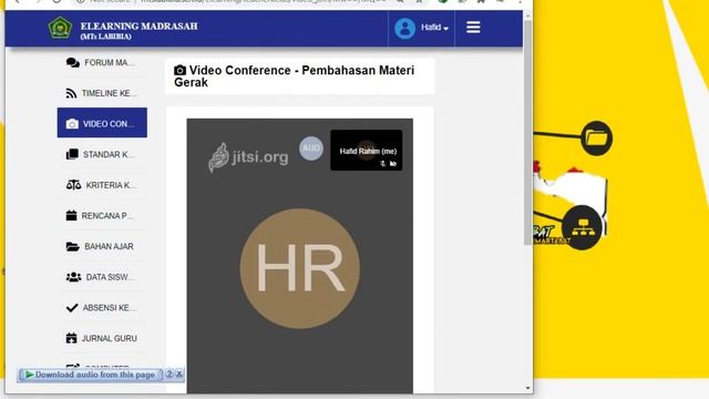 Tutorial video conference Elearning madrasah akun guru dan siswa