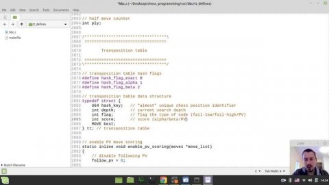70-Bitboard CHESS ENGINE in C implementing HASH TABLE aka transposition table (define & initialize)