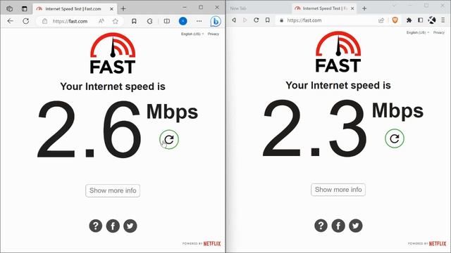 Internet Speed Test Edge vs Brave 5 Round