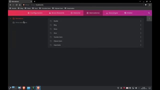 Backup de Bookmarks en Brave Browser