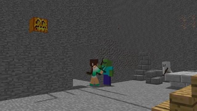 Minecraft мультик   СМЕЛАЯ ДЕВУШКА BRAVE GIRL   Minecraft Animation