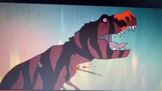 Merida (Brave) Defeats Horned Tyrannosaurus Rex (Primal)
