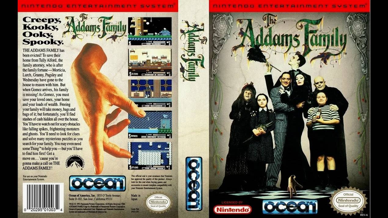 THE  ADDAMS FAMILY. OCEAN. 1992. NES