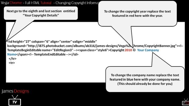 James Designs   Vega Chrome   Full HTML Tutorial