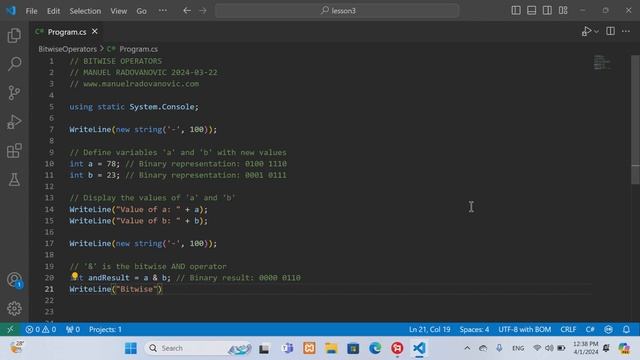 C# 12 - 9. How to get started with Bitwise Operators ?