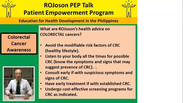 ROJoson PEP Talk: COLORECTAL CANCER AWARENESS