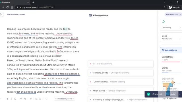 Cara Menggunakan Grammarly Website dengan Akun Grammarly Premium | Sanggar Talenta