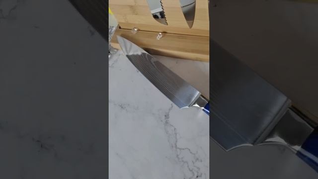 Blue chef's knife set