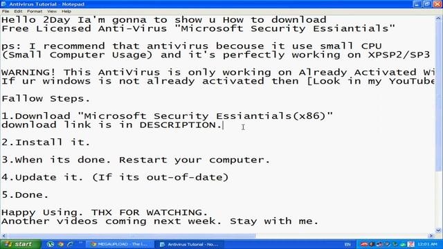 How-To Download Microsoft Security Essiantials And Install.