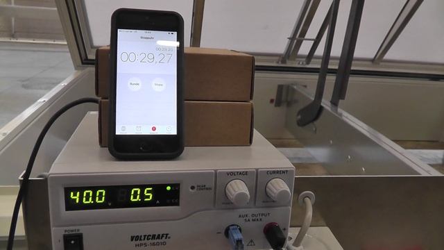 III этап: Испытание дымового люка с электроприводом GMTJ 48V/2A, при падении напряжения,без нагрузки