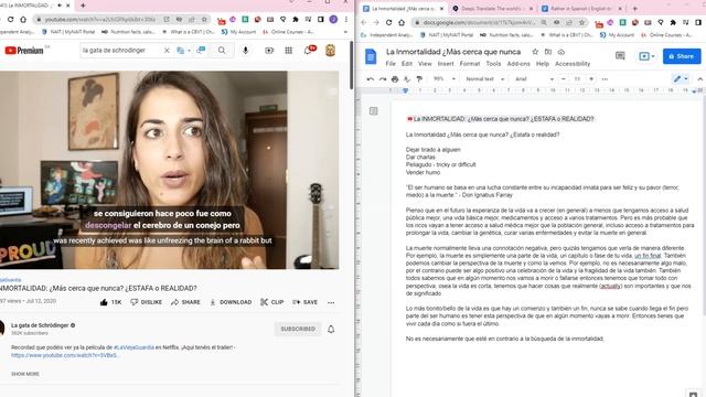 Language Reactor, Google Docs & Youtube - Short Demo