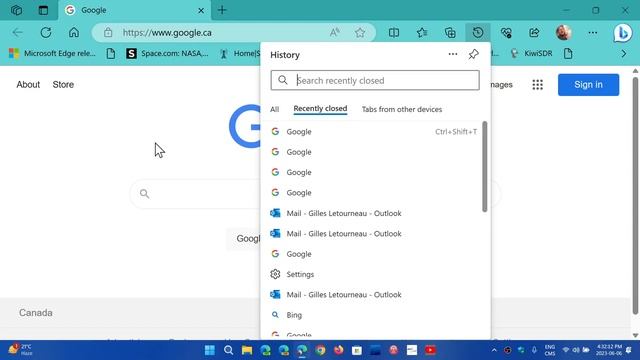 Microsoft EDGE Features I like Tabs action menu