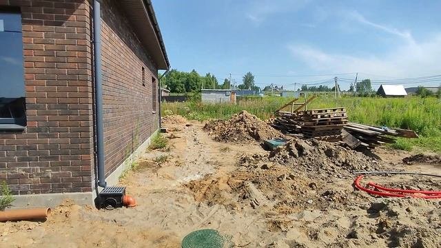 Дренаж участка и вокруг дома с ливневой канализацией. Ярославская область, д. Кузнечиха, часть 2
