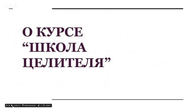 Школа целителя. Обзорная встреча