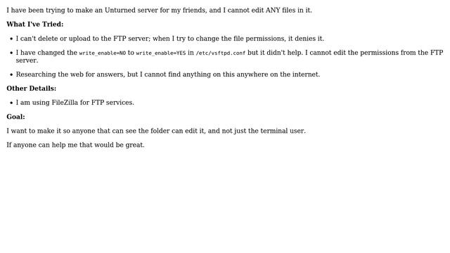 Ubuntu - FTP file edit permission denied
