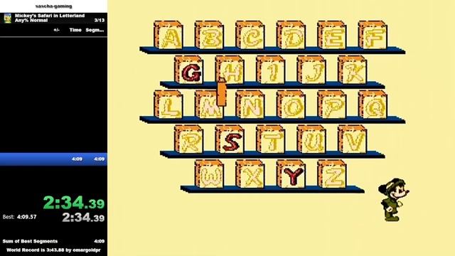 SPEEDRUN | Mickey's Safari in Letterland | Any% Normal in 4min:02sec (87/714)