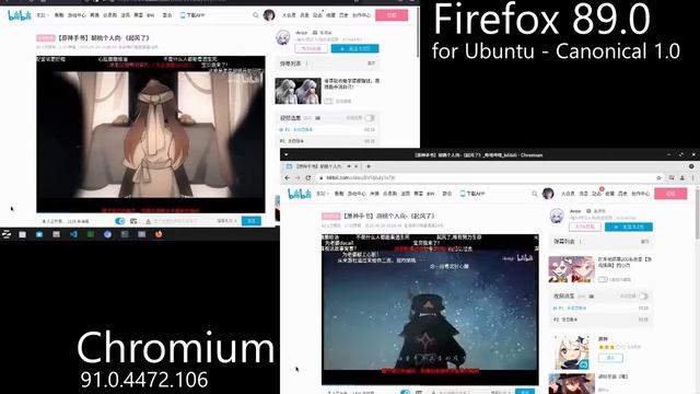 Bilibili Performance on Firefox vs Chromium on Zorin OS