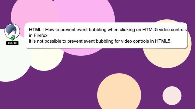 HTML : How to prevent event bubbling when clicking on HTML5 video controls in Firefox