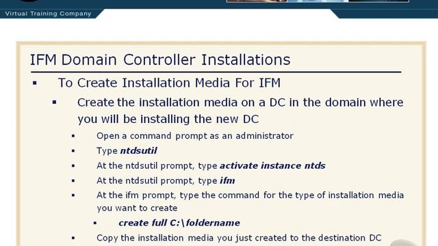 IFM Domain Controller Installations in Windows Server -pt  2