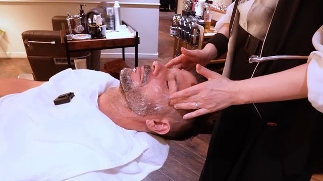 ASMR究極に美しいヘアカット超リラックス空間でのシェービングヘッドマッサージ  京都プレミアムバーバーダンファー