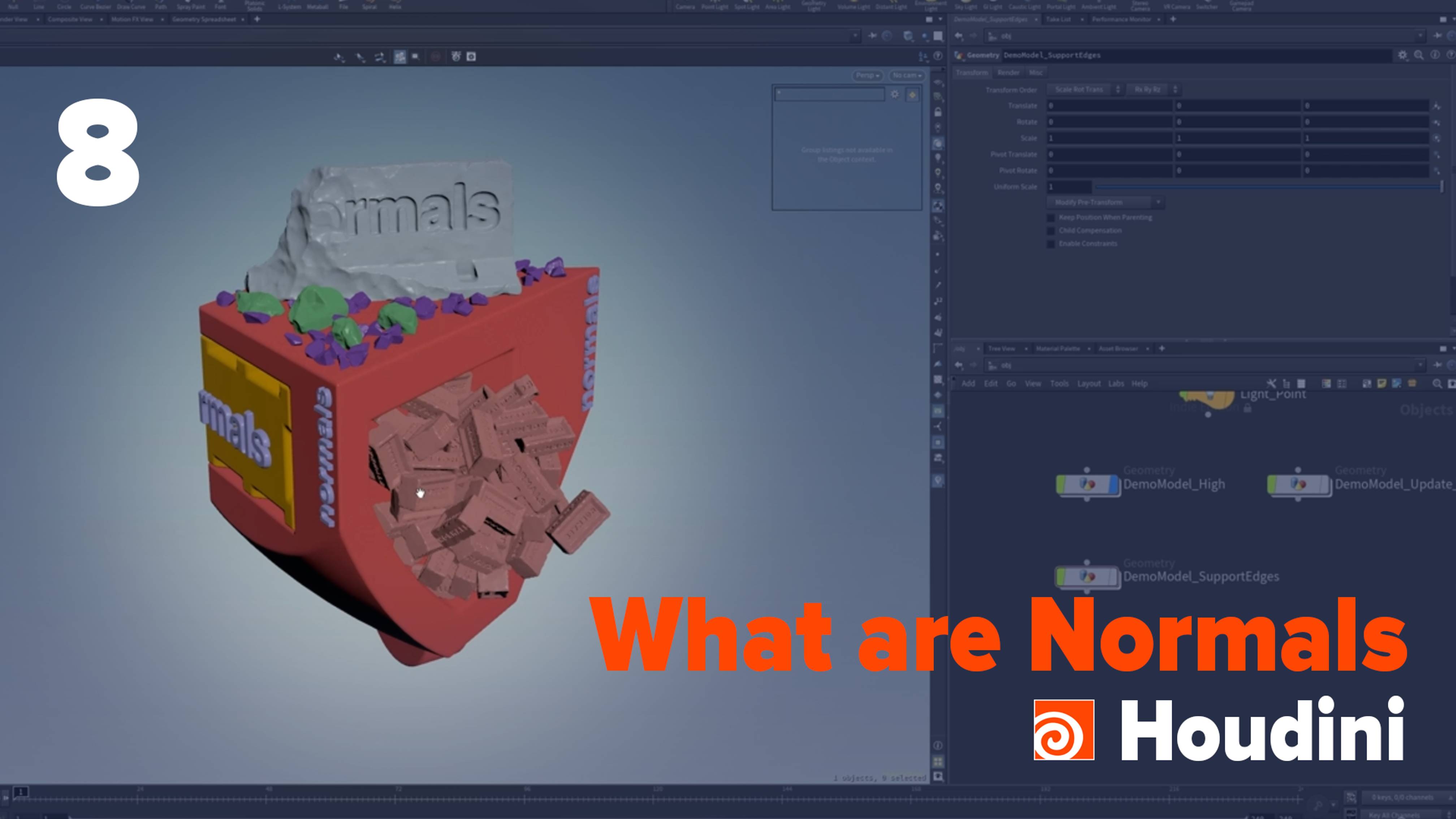 8 -Bake using Normal Map blending - Houdini