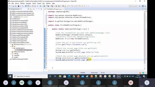 WEBDRIVER PROJECT CONFIGURATION FIRST PROGRAM APR14 2021