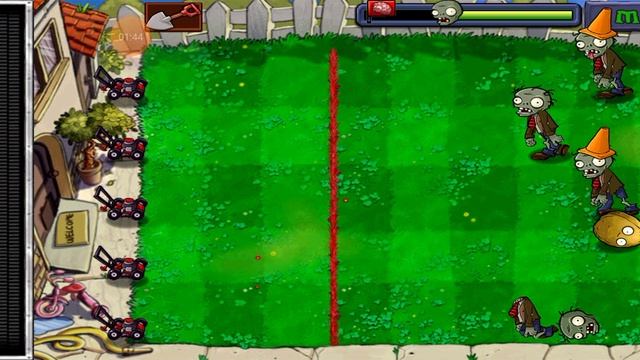 Пятый уровень в Plants vs zombies