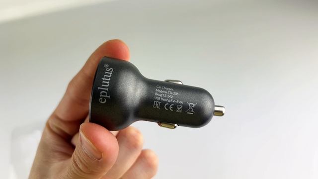 Адаптер прикуривателя Eplutus CU-205 2 USB, LED дисплей, 12/24V