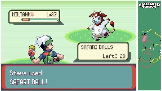 5% Shiny Miltank in Emerald's Safari Zone after 1,328 random encounters! + Shiny Fail