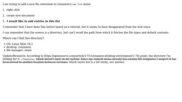 Unix & Linux: Linux Mint - add file type to "new file" context menu category (2 Solutions!!)