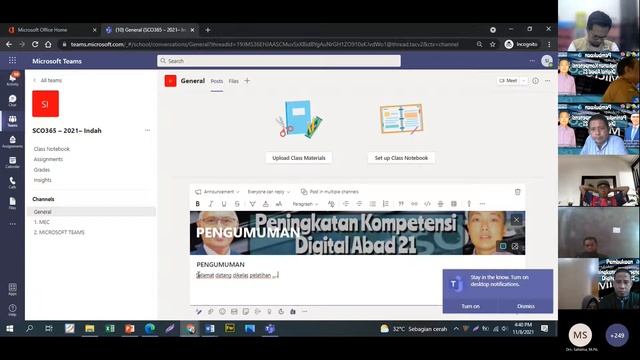 Peningkatan Kompetensi Abad 21-Dinas Dikbud Prov  Sultra - Materi Microsoft Educator Center