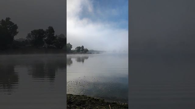 На утренней зорьке!!! Густой туман