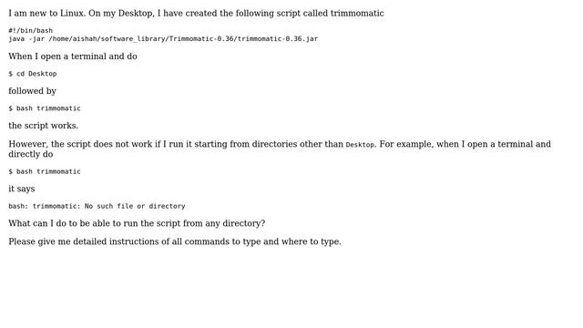 Ubuntu: Run a script from every directory on ubuntu linux