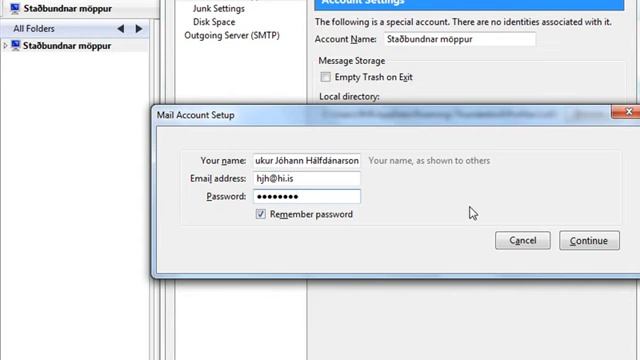 Thunderbird - Add HI e-mail account