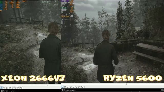 СРАВНЕНИЕ RYZEN 5600 VS XEON 2666V3 В SILENT HILL 2 2024