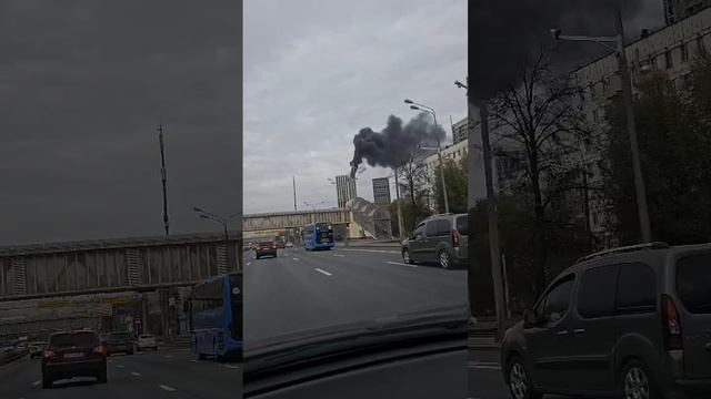 🔥Пожар в районе метро «Нагатинская» в строящемся ЖК «Первый Нагатинский»🔥