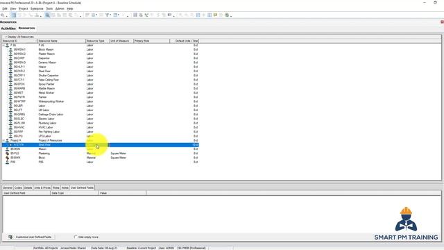 23.  Add Resources In Primavera P6