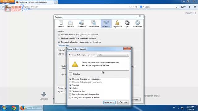 Cómo Borrar el Historial en Firefox