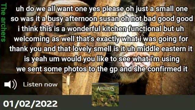 Episode of 01 02 2022 The Archers with Subtitles Soap Opera BBC Learn English by listening