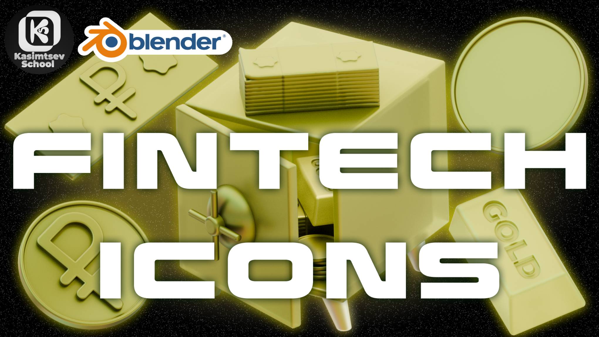 Fintech icons | blender 3d для новичков