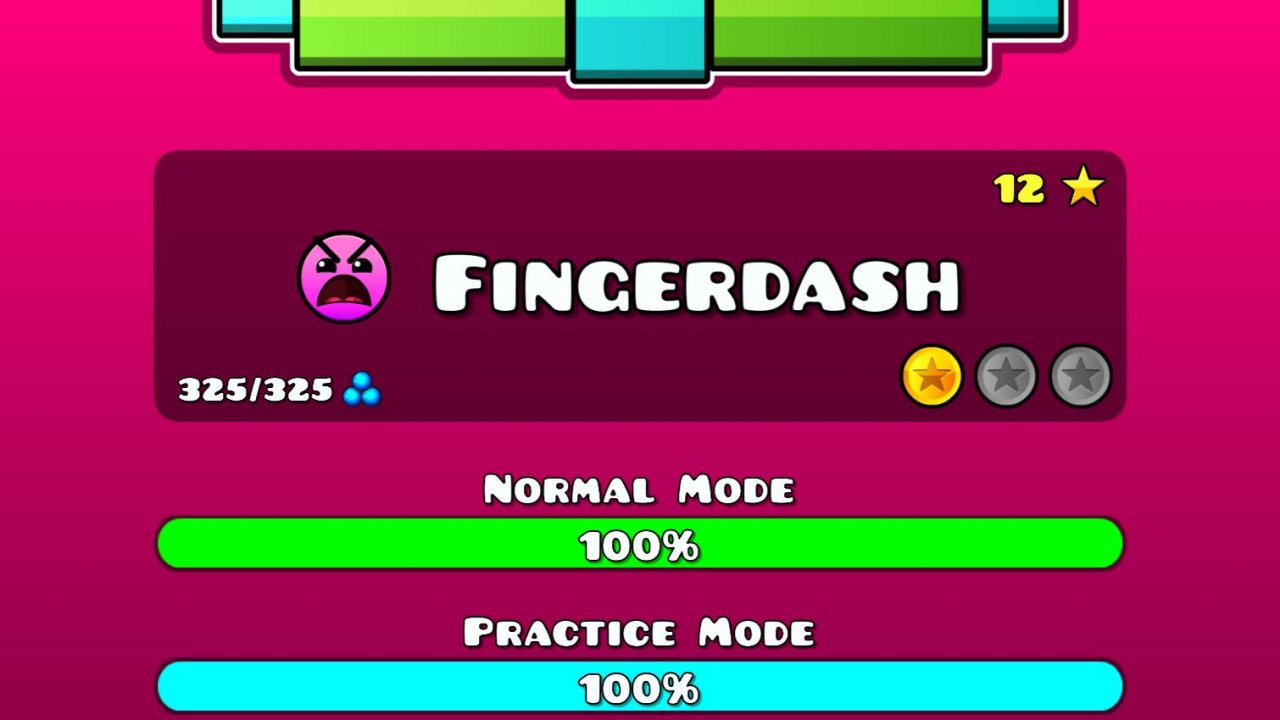 Прохождение Уровня в Geometry Dash "Fingerdash"