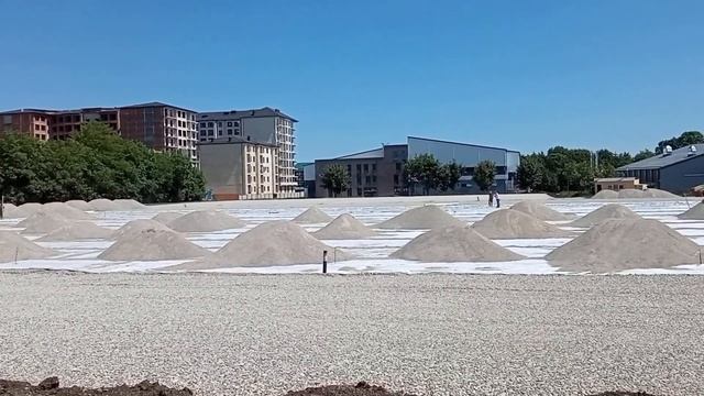 Нальчик июнь 2024г. район Искож, строительство стадиона