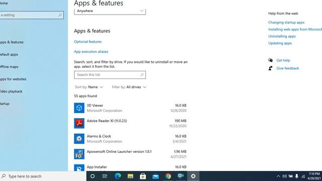 How to uninstall apps or programs (windows 10)