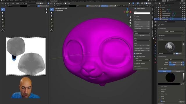 23. Texturing and UV mapping the head and the ears